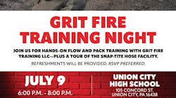 Snap-tite Hose to Host GRIT Fire Training Night Snap-tite Hose to Host GRIT Fire Training Night