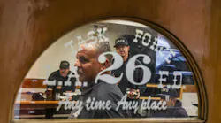 Freddy Escobar, the president of Los Angeles Firefighters' Union, visits Station 26. (Robert