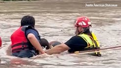 Dramatic footage shows Texas flooding victim rescued in San Angelo: 'I’m about to lose her!' Dramatic footage shows Texas flooding victim rescued in San Angelo: 'I’m about to lose her!'
