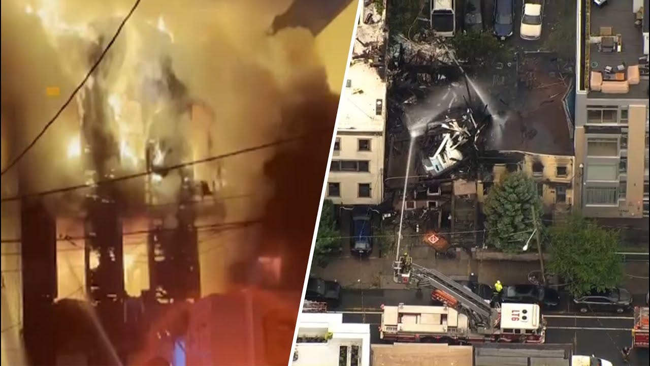 Flames leap from Jersey City buildings overnight; firefighters hurt