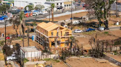 A house is under construction in Pacific Palisades.