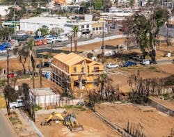 A house is under construction in Pacific Palisades. A house is under construction in Pacific Palisades.