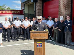 Syracuse Fire Chief Michael Monds speaks at the reopening of Fire Station 12 in early July. Syracuse Fire Chief Michael Monds speaks at the reopening of Fire Station 12 in early July.