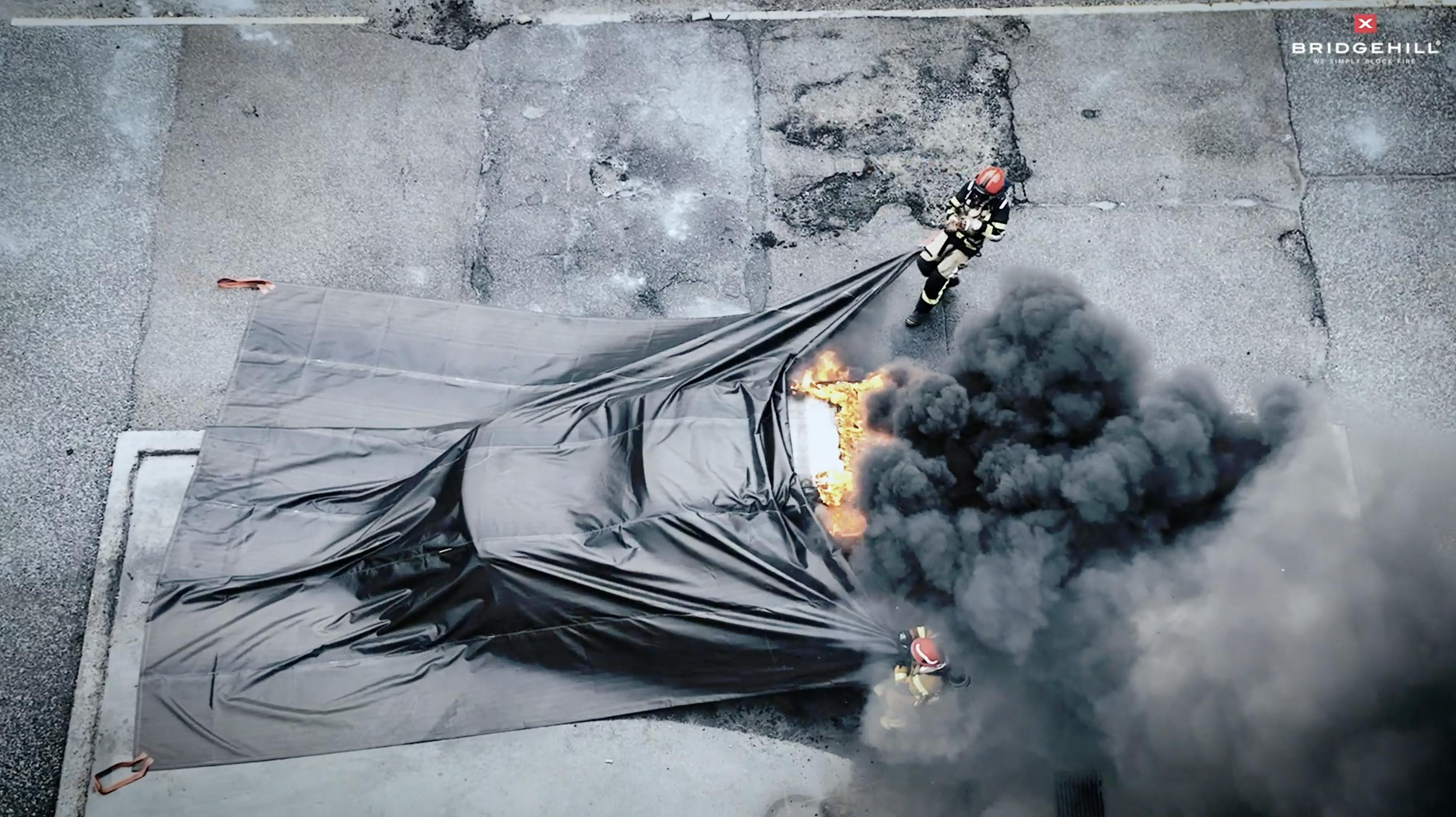 The coating that's applied to fire blankets that are used in the mitigation of electric vehicle (EV) lithium-ion (li-ion) battery fires is a key component in the devices' effectiveness.