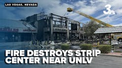Fire destroys strip center and post office near UNLV Fire destroys strip center and post office near UNLV