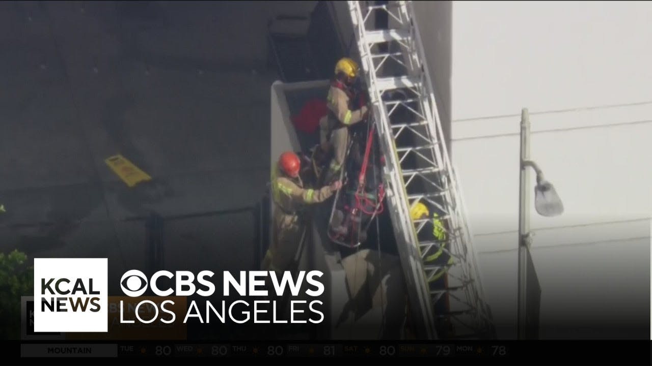 Man survives long fall in DTLA, gets trapped in confined space