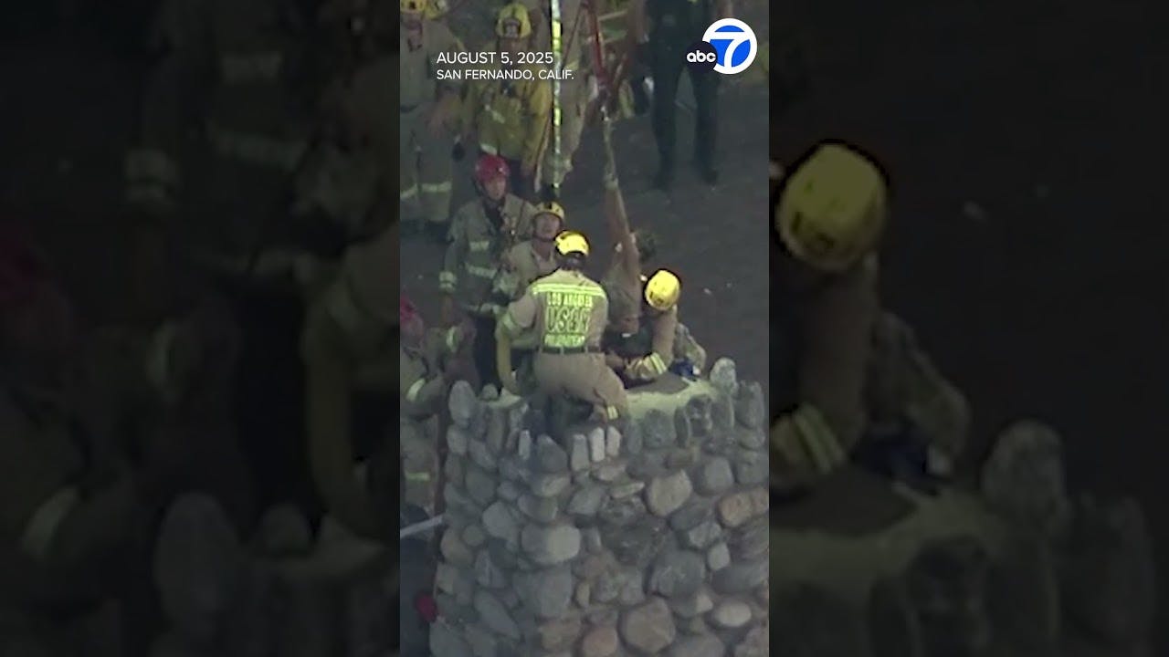 Firefighters rescue woman trapped in small chimney