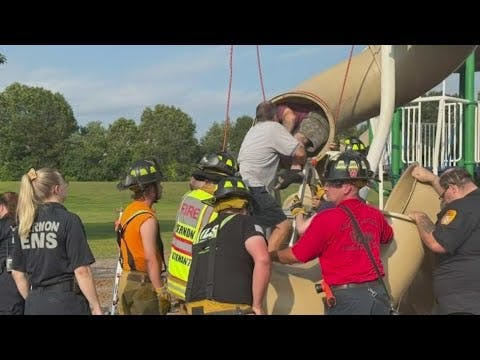 Firefighters free 40-year-old man stuck inside playground slide in Connecticut