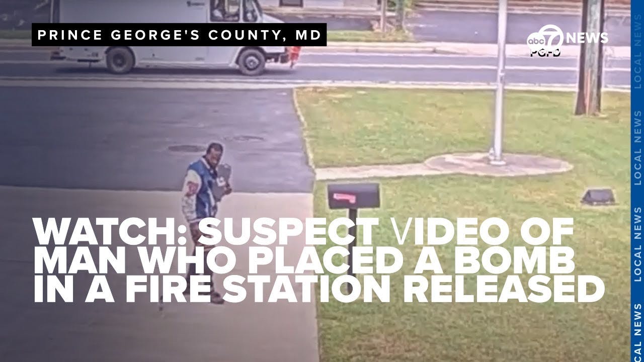 Man caught on camera allegedly placing explosives outside a Maryland fire department