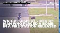 Man caught on camera allegedly placing explosives outside a Maryland fire department