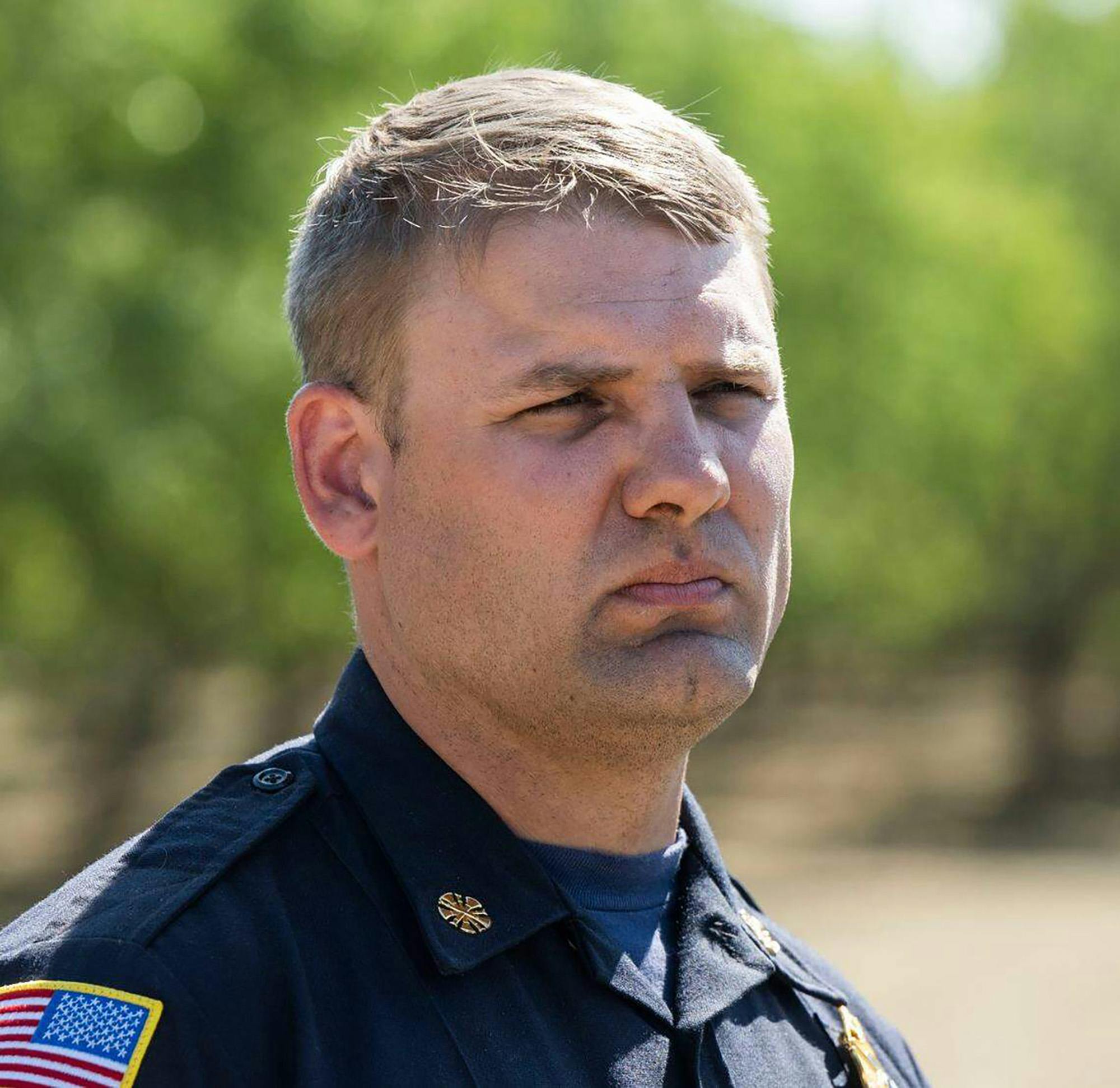 Esparto Fire Chief Curtis Lawrence during a July 7 press conference following the deadly fireworks factory explosion.