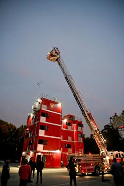 Inputting images of his academy's training tower as well as skills requirements, instructor availability and cadet numbers into the AI platform allowed the author and his team to generate integrated training scenarios that combine multiple activities and maximize repetitions. Inputting images of his academy's training tower as well as skills requirements, instructor availability and cadet numbers into the AI platform allowed the author and his team to generate integrated training scenarios that combine multiple activities and maximize repetitions.