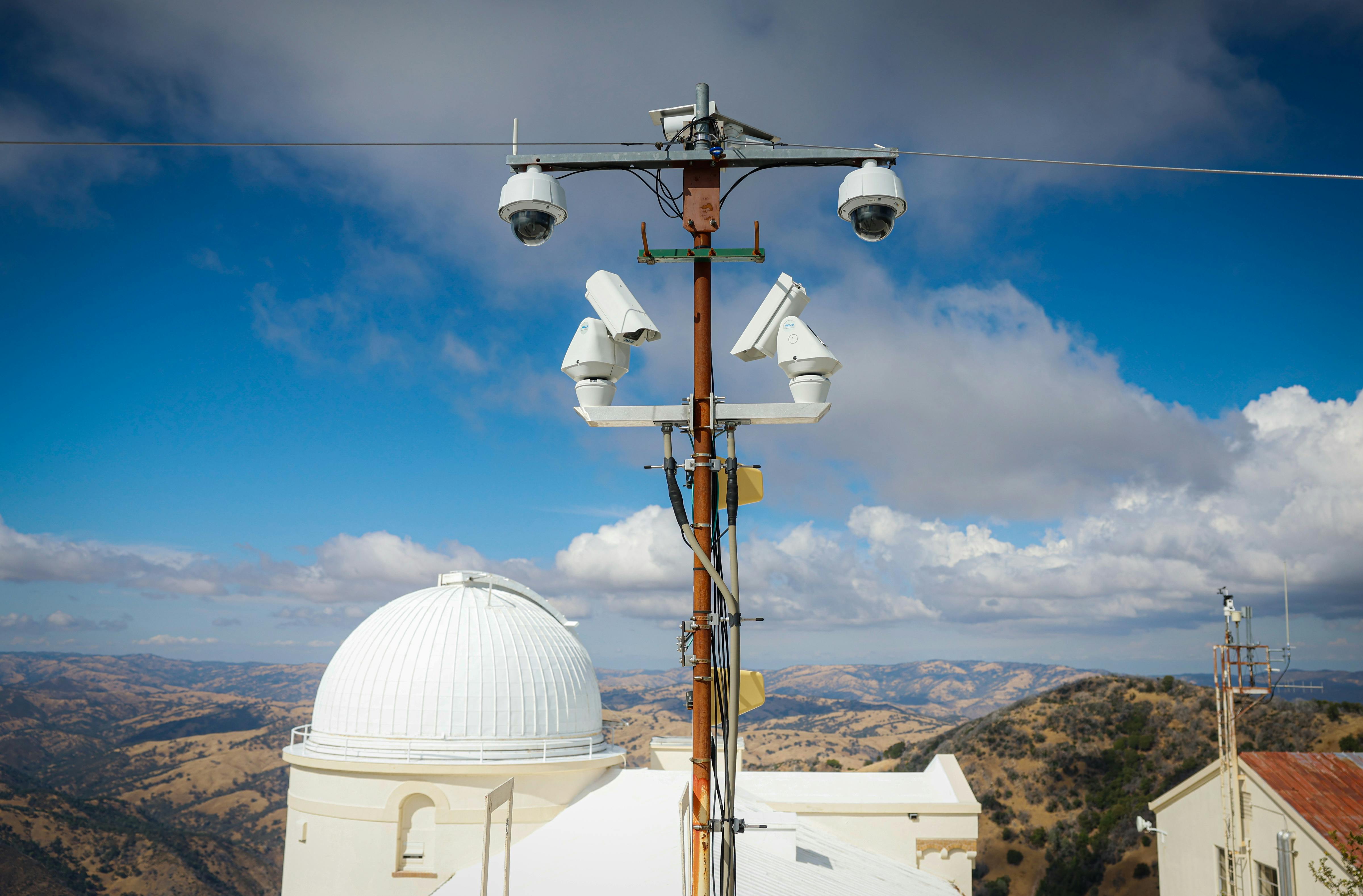 ALERTCalifornia cameras scan for wildfires on the roof of the Lick Observatory on Mt. Hamilton east of San Jose.