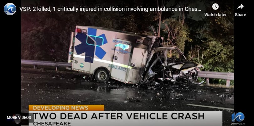 Two Dead in Chesapeake Ambulance, Lexus Crash