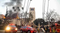 Eliot Art Magnet in Altadena burns on Jan. 8 during the Eaton fire.