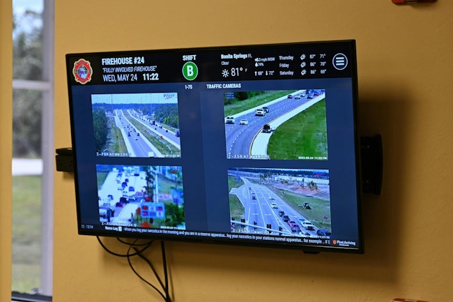 Digital sign boards provide real-time information to crews as they stop to gather a momentary glimpse of the location of the emergency when they are dispatched and can also be used to provide training or operations updates to all firefighters.
