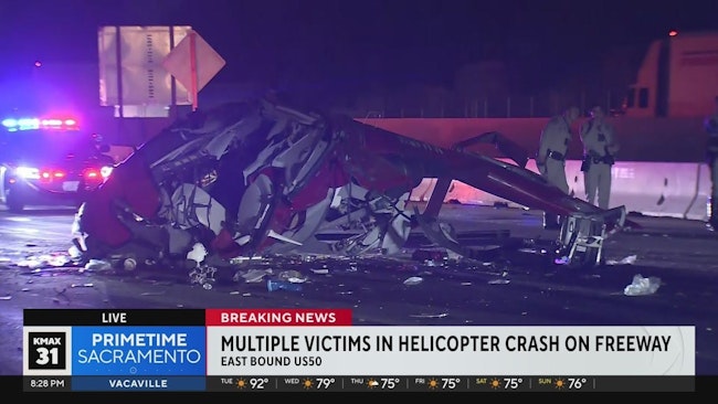 Medical Helicopter Crash in Sacramento, CA, Critically Injures 3