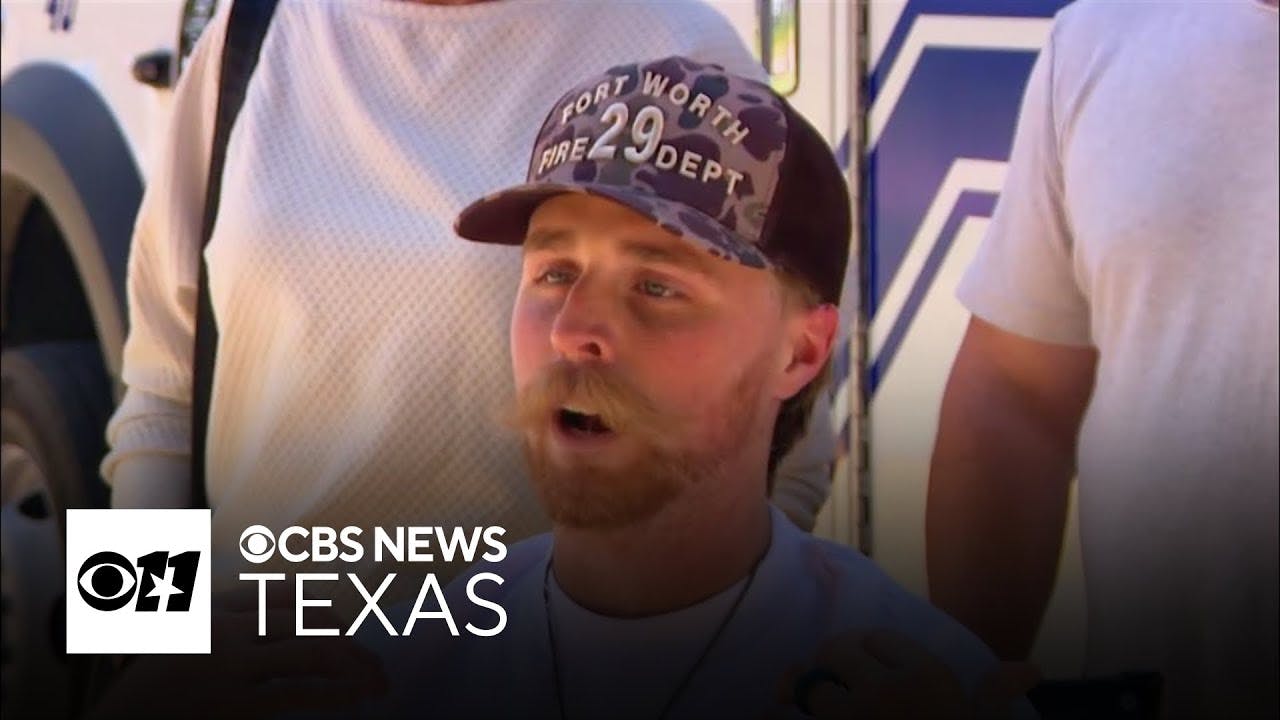 Fort Worth firefighter returns home after surviving roof collapse during blaze