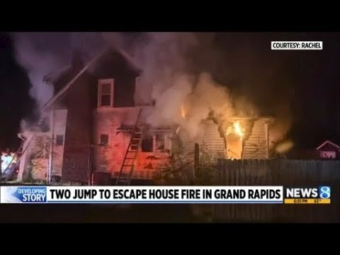 Video: Two Jump to Escape House Fire in Grand Rapids, MI | Firehouse