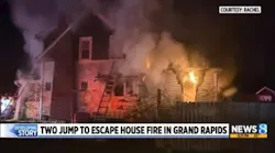 Video: 2 jump to escape house fire in Grand Rapids
