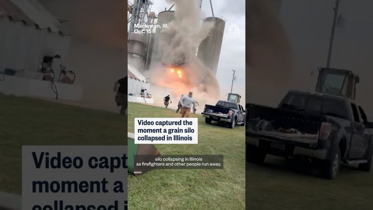 Video Captures IL Firefighters Running as Grain Silo Collapses | Firehouse