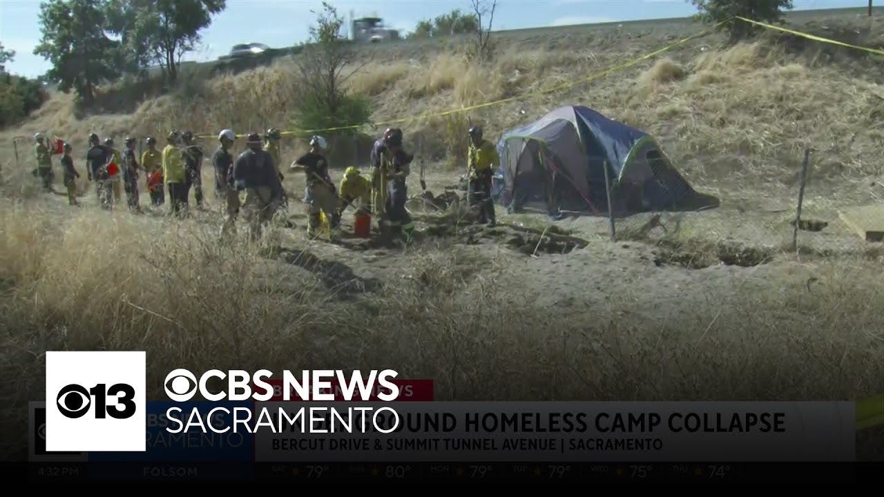 No one found during search of underground homeless camp collapse in Sacramento