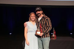 Jake Ryks, a firefighter/EMT for the St. Paul, MN, Fire Department is joined by his wife, Allison, after being honored at FireFusion 2025. Jake Ryks, a firefighter/EMT for the St. Paul, MN, Fire Department is joined by his wife, Allison, after being honored at FireFusion 2025.
