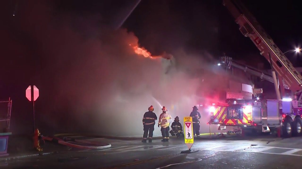 Firefighters Battle Stubborn Blaze in Worcester, MA, Strip Mall