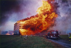 The cause of the fire at the Heaven Hill bourbon distillery never was determined. Two hypotheses (a lightning strike and a metal façade's contact with a downed power line) helped to create changes within the design and protection of rickhouses. The cause of the fire at the Heaven Hill bourbon distillery never was determined. Two hypotheses (a lightning strike and a metal façade's contact with a downed power line) helped to create changes within the design and protection of rickhouses.