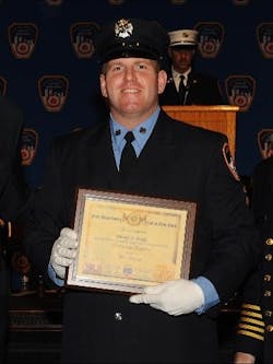 FDNY firefighter Patrick Brady died after suffering a cardic arrest at a Brooklyn high-rise fire Saturday night. Brady, an 11-year member of the FDNY, was assigned to Ladder 120. FDNY firefighter Patrick Brady died after suffering a cardic arrest at a Brooklyn high-rise fire Saturday night. Brady, an 11-year member of the FDNY, was assigned to Ladder 120.