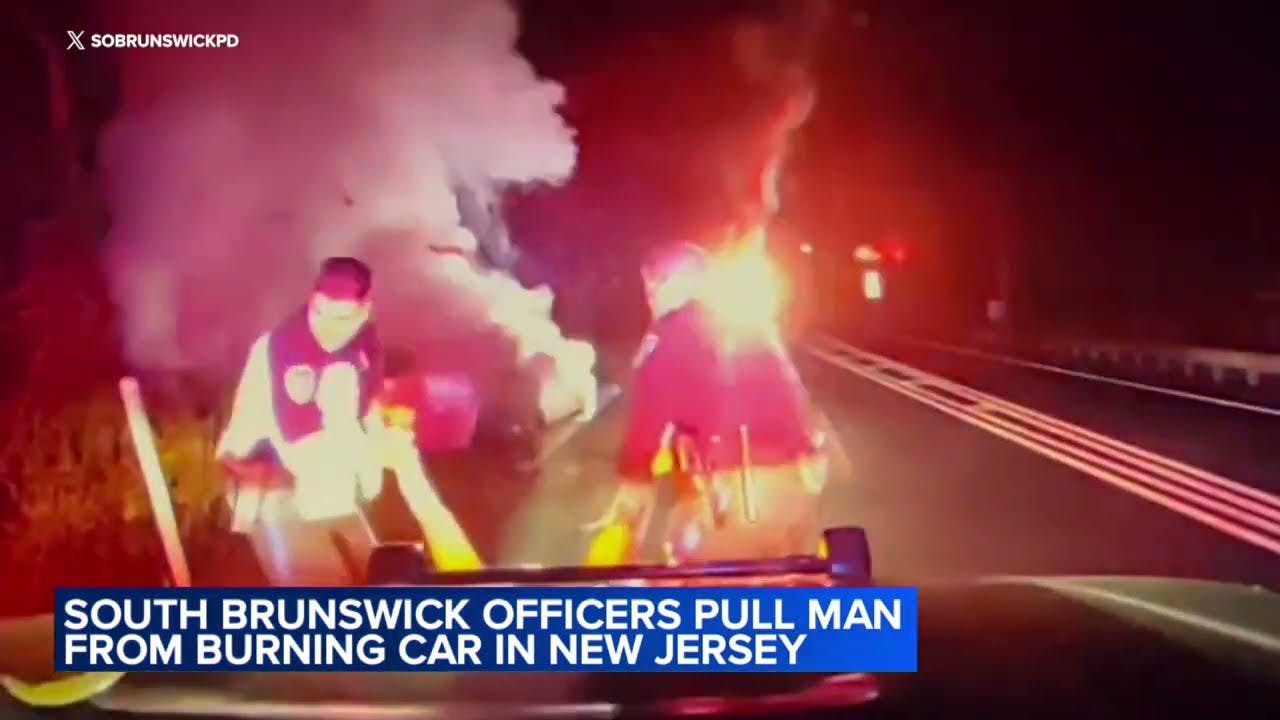 South Brunswick, NJ, Cops Rescue Man from Burning Vehicle | Firehouse