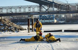 At the highest level of capability that’s identified by NFPA 2500: Standard for Operations and Training for Technical Search and Rescue Incidents and Life Safety Rope and Equipment for Emergency Services, organizations that operate at the ice rescue technician level use specialized equipment and techniques to conduct go rescues. At the highest level of capability that’s identified by NFPA 2500: Standard for Operations and Training for Technical Search and Rescue Incidents and Life Safety Rope and Equipment for Emergency Services, organizations that operate at the ice rescue technician level use specialized equipment and techniques to conduct go rescues.