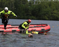Switlik’s Torrent water rescue suit delivers proven cold-weather protection, unrestricted movement and compatibility with a thermal undergarment for extreme conditions. Switlik’s Torrent water rescue suit delivers proven cold-weather protection, unrestricted movement and compatibility with a thermal undergarment for extreme conditions.