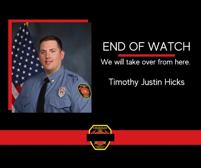 Cherokee County firefighter Justin Hicks, and wife, Amber, were killed inside their Cobb County home in 2021.