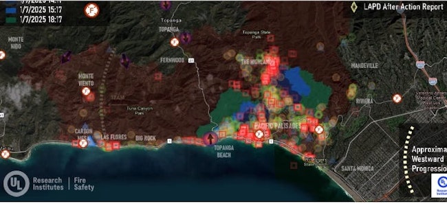 Timelines of the Palisades and Eaton fires were developed by UL Fire Safety Institute researchers.