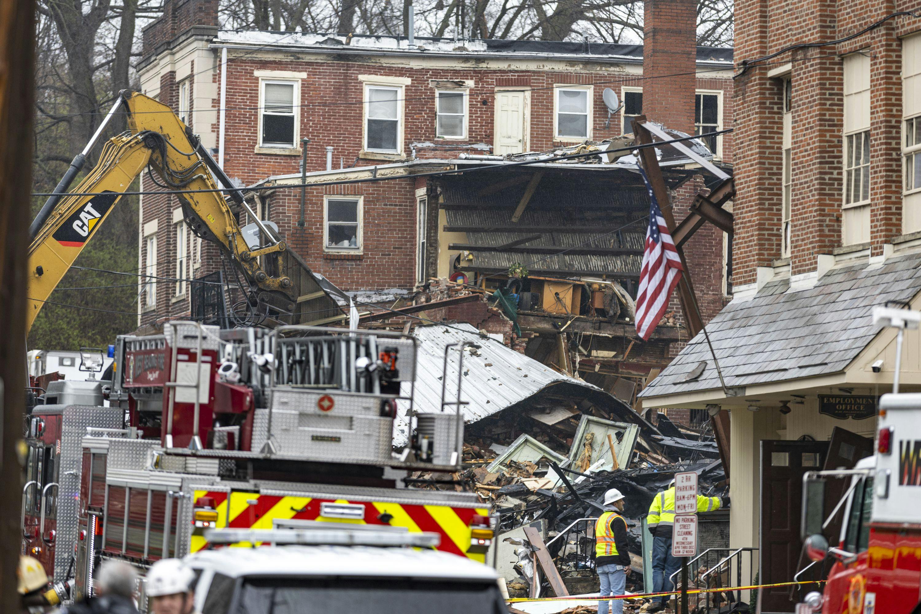 The R.M. Palmer Co. chocolate factory was heavily damaged by an explosion in 2023 that claimed seven workers. Six firefighters from Spring Township and Wyomissing were honored for their rescue efforts.
