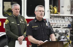 Orange County Fire Authority Chief Brian Fennessy spoke about fireworks safety at a recent event. Orange County Fire Authority Chief Brian Fennessy spoke about fireworks safety at a recent event.