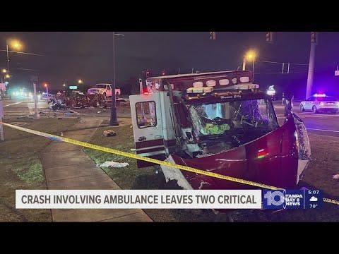 Paramedic, patient critical after ambulance crash in Polk County
