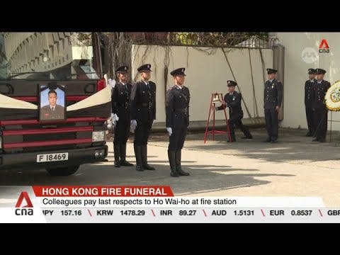 Hong Kong says its final goodbye to fireman killed in Tai Po fire