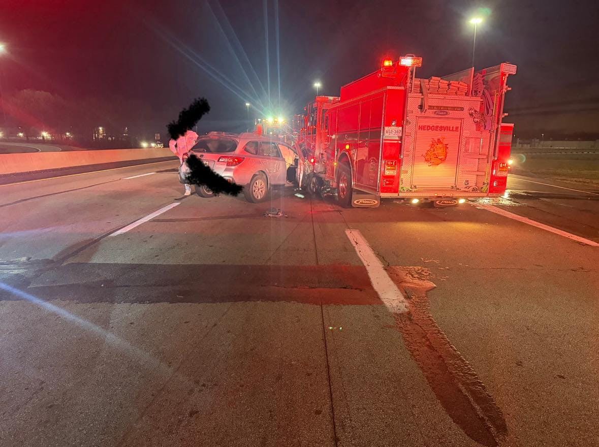 Two rigs from Hedgesville Volunteer Fire Department were damaged early Sunday.