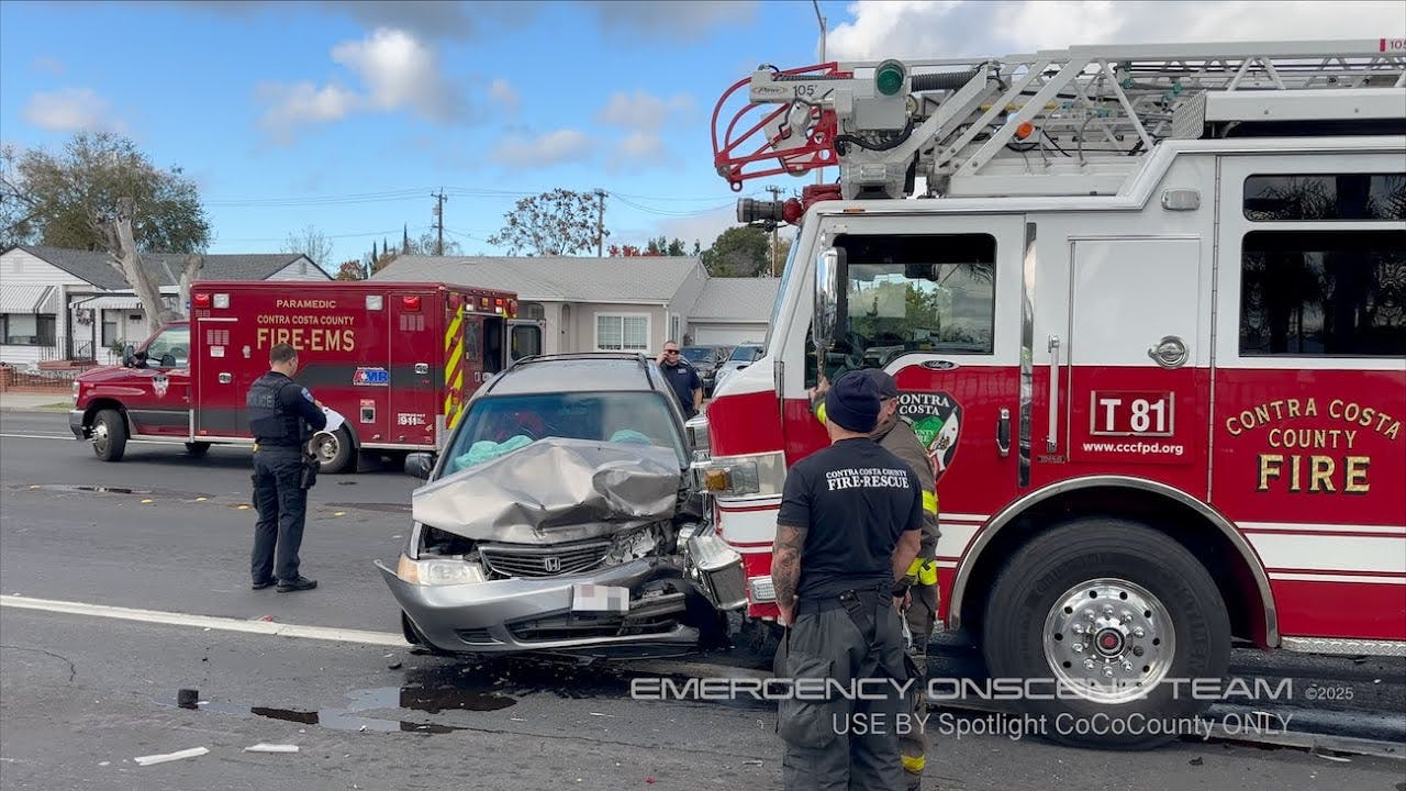 Antioch Fire Truck Collides with Two Vehicles - Major Damage