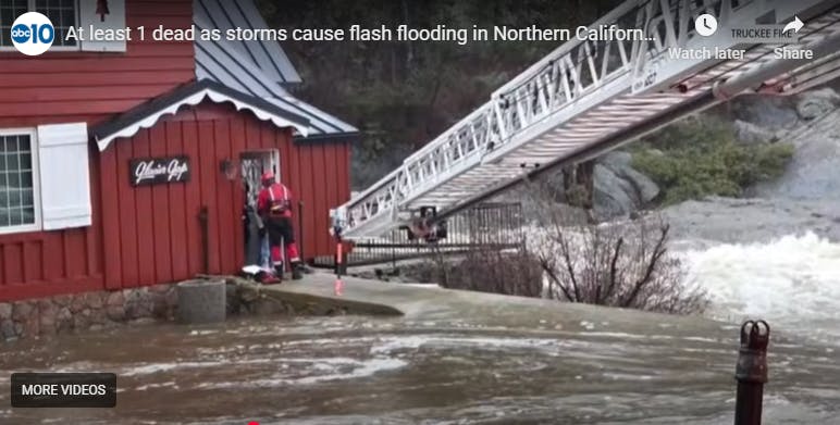 Residents Rescued by Ladder Truck