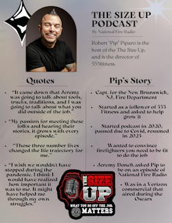 The host of the podcast “The Size Up” by National Fire Radio (NFR) and director of 555 Fitness, Robert “Pip” Piparo’s social media career was propelled by a single message. The host of the podcast “The Size Up” by National Fire Radio (NFR) and director of 555 Fitness, Robert “Pip” Piparo’s social media career was propelled by a single message.