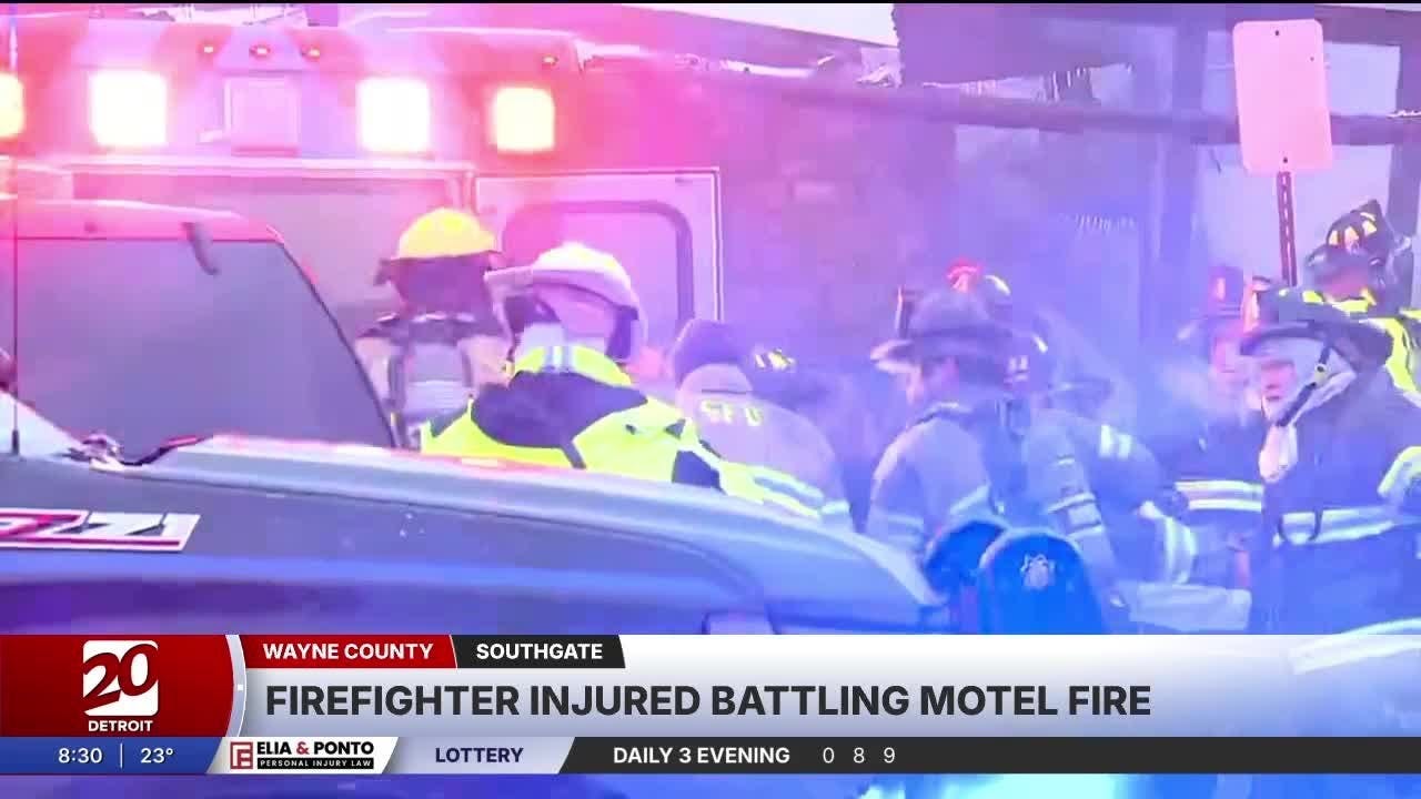 Firefighter injured battling motel fire in Southgate