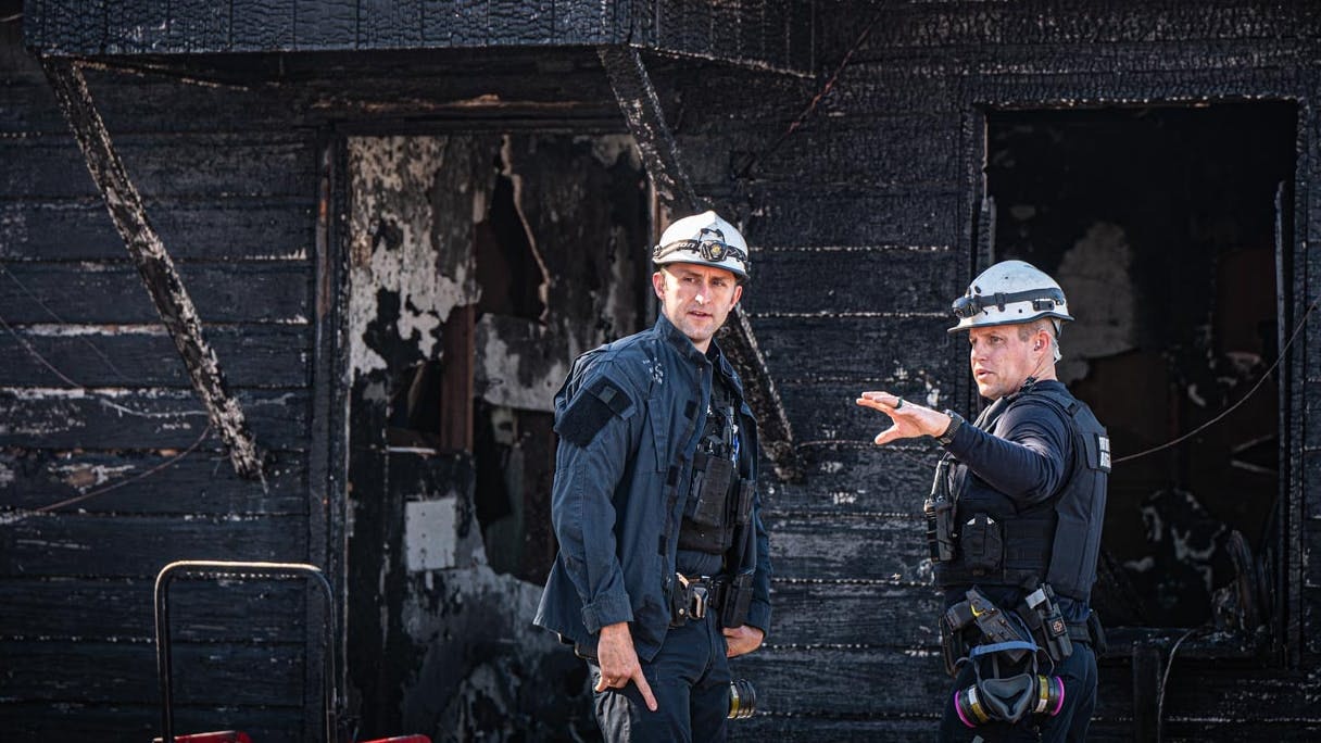 Best practices by suppression personnel in the aftermath of a fire include limiting access to the scene, protecting the area of origin, not disturbing evidence, documenting before overhaul and sharing observations promptly.