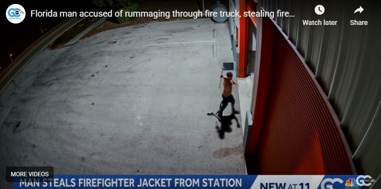 Man with Pipe Enters North Fort Myers Fire Station