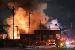 Detroit firefighters battled a structure fire. Detroit firefighters battled a structure fire.