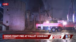 Crews respond to four-alarm fire at pallet company in Juniata County Crews respond to four-alarm fire at pallet company in Juniata County