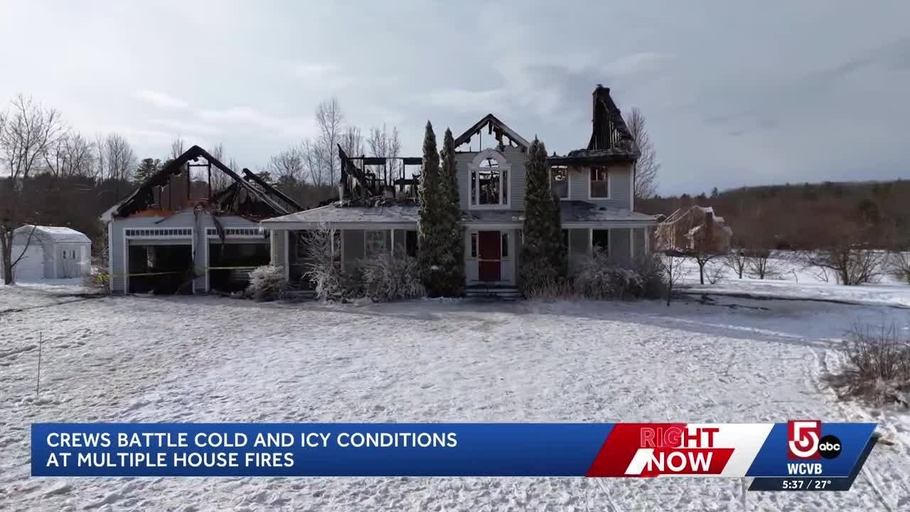 1 resident dead as firefighters battle icy conditions at house fire