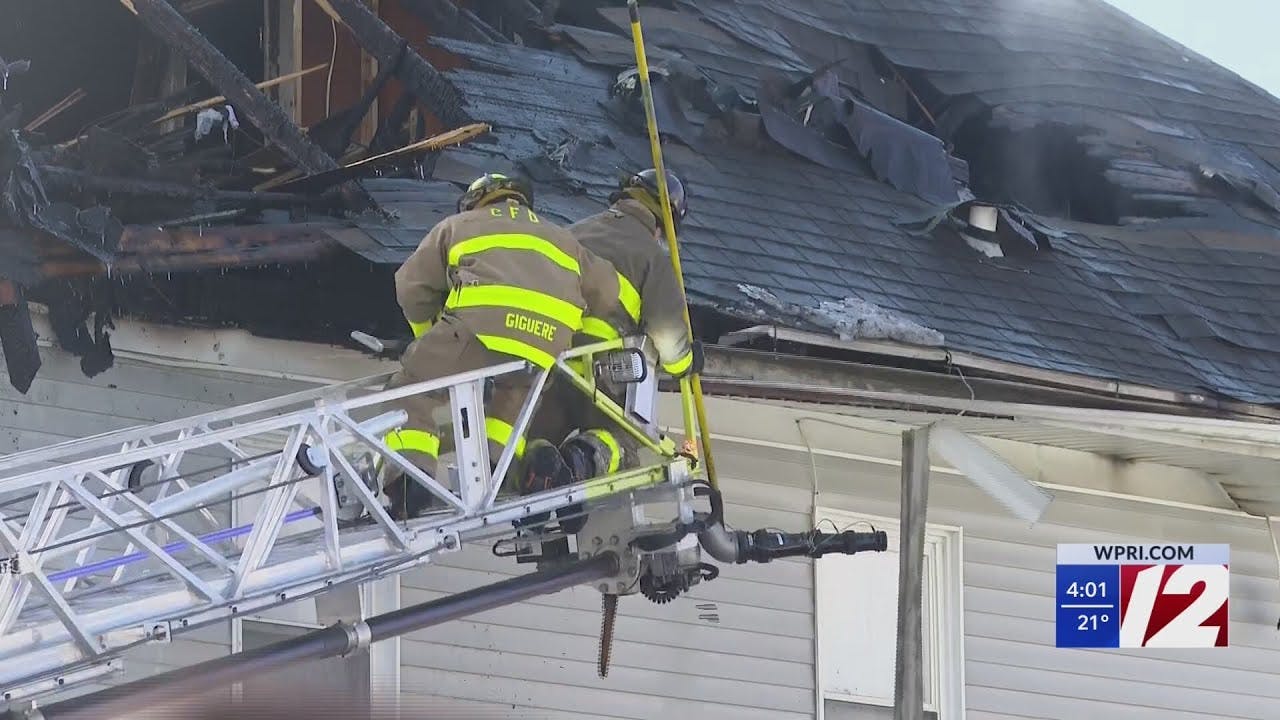 3 firefighters injured while battling flames at Cranston home